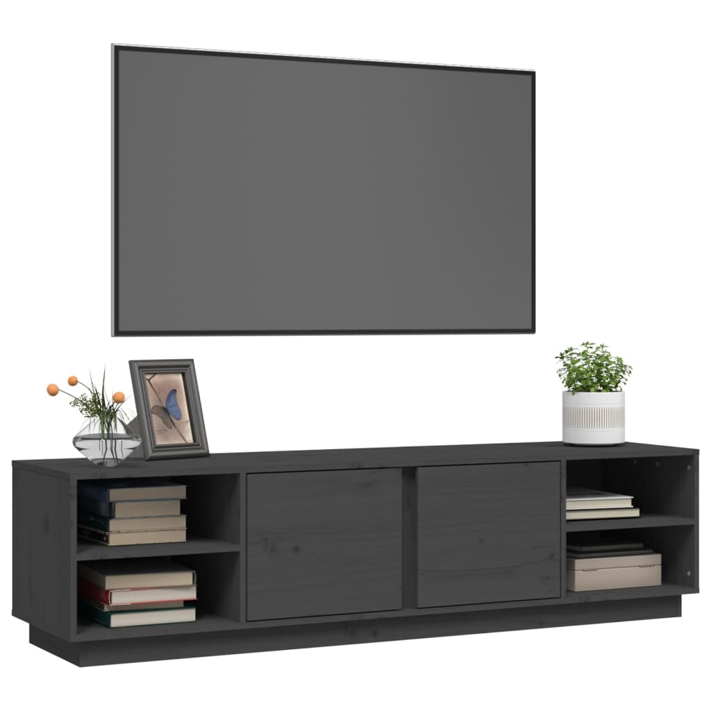 VidaXL Tv-meubel 156x40x40 cm massief grenenhout grijs