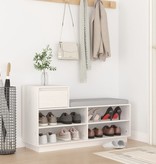 VidaXL Schoenenkast 110x34x61 cm massief grenenhout wit