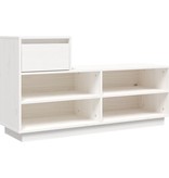 VidaXL Schoenenkast 110x34x61 cm massief grenenhout wit