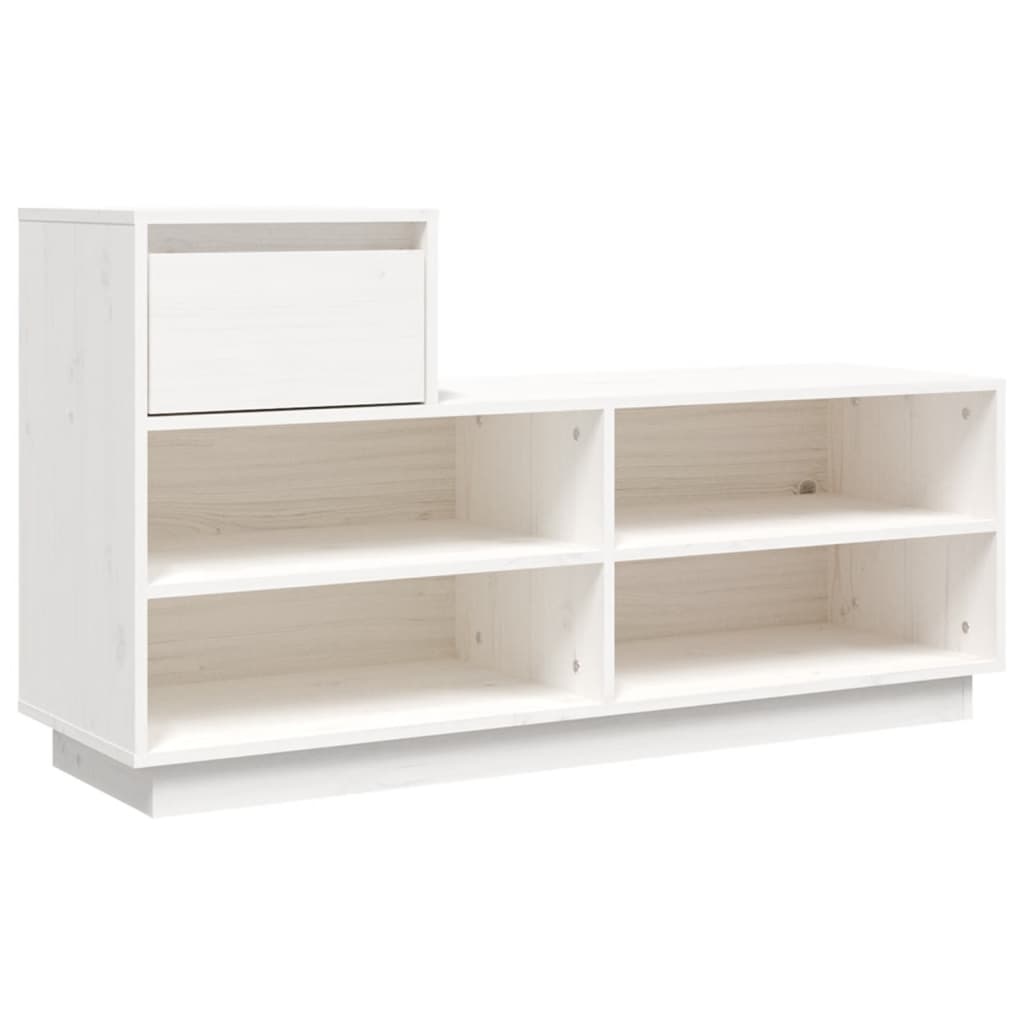 VidaXL Schoenenkast 110x34x61 cm massief grenenhout wit