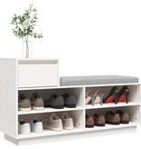 VidaXL Schoenenkast 110x34x61 cm massief grenenhout wit