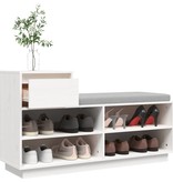 VidaXL Schoenenkast 110x34x61 cm massief grenenhout wit