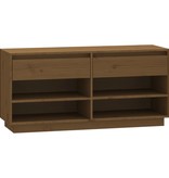 VidaXL Schoenenkast 110x34x52 cm massief grenenhout honingbruin
