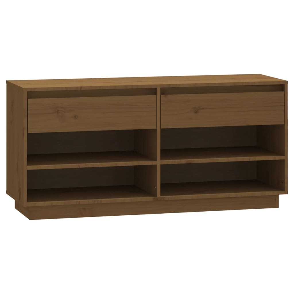 VidaXL Schoenenkast 110x34x52 cm massief grenenhout honingbruin
