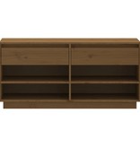 VidaXL Schoenenkast 110x34x52 cm massief grenenhout honingbruin