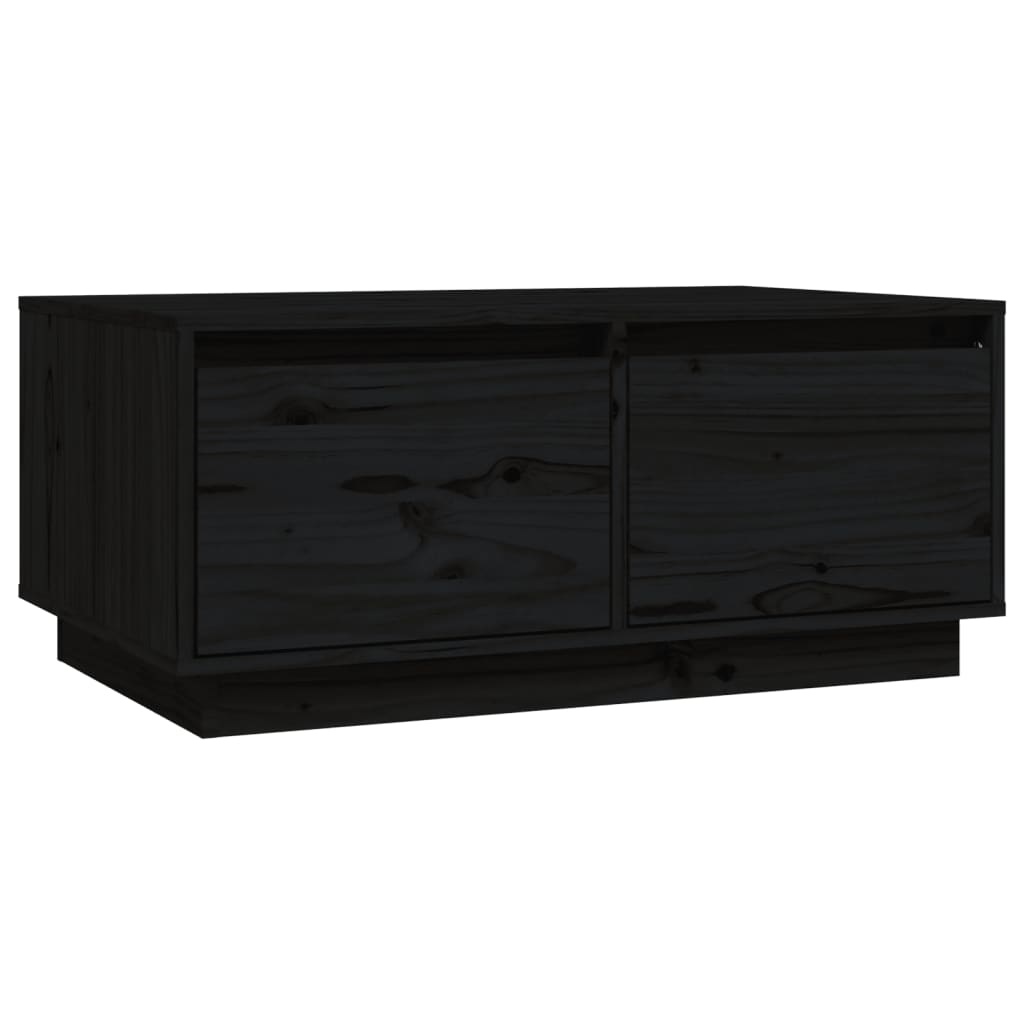 VidaXL Salontafel 80x50x35 cm massief grenenhout zwart