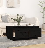 VidaXL Salontafel 80x50x35 cm massief grenenhout zwart