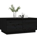 VidaXL Salontafel 80x50x35 cm massief grenenhout zwart