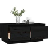 vidaXL Salontafel 80x50x35 cm massief grenenhout zwart