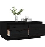 VidaXL Salontafel 80x50x35 cm massief grenenhout zwart