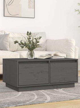 VidaXL Salontafel 80x50x35 cm massief grenenhout grijs