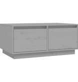 VidaXL Salontafel 80x50x35 cm massief grenenhout grijs