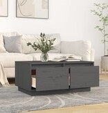 VidaXL Salontafel 80x50x35 cm massief grenenhout grijs