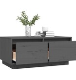 VidaXL Salontafel 80x50x35 cm massief grenenhout grijs