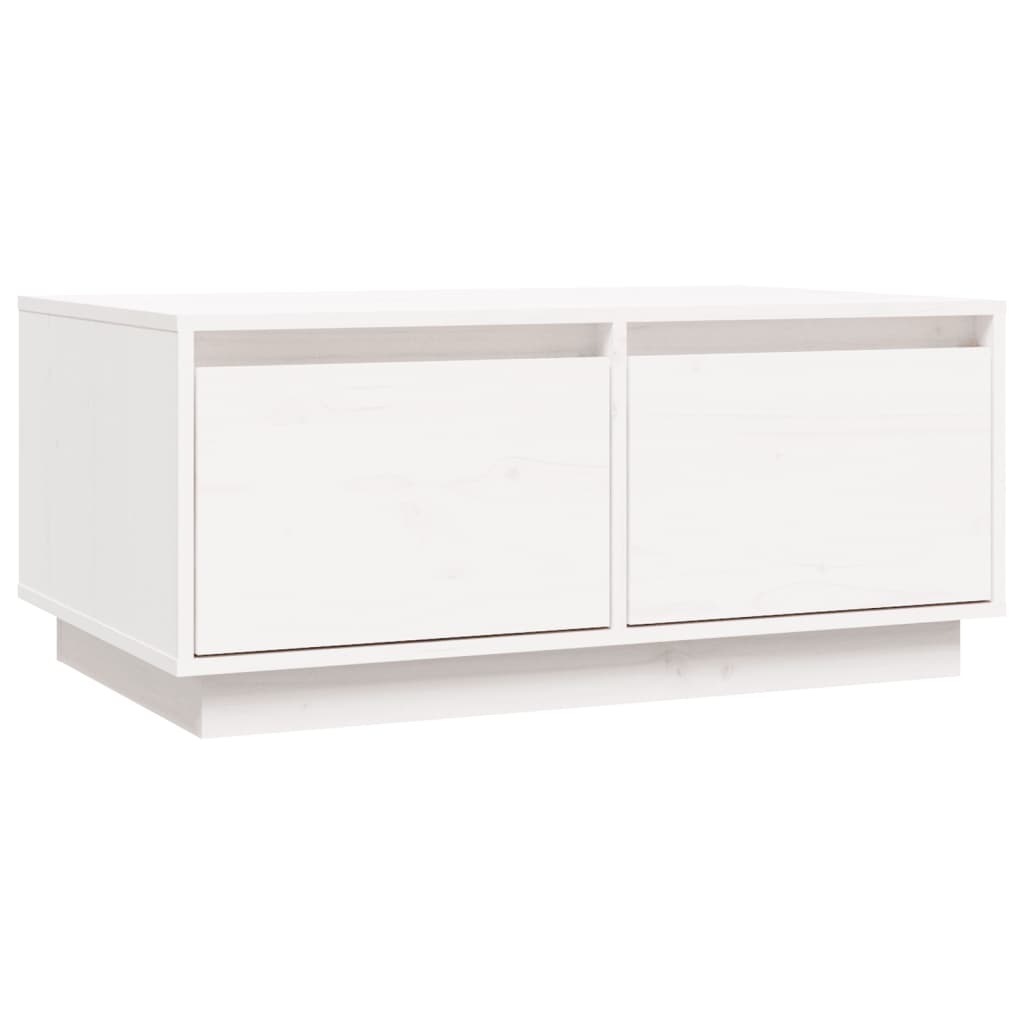 VidaXL Salontafel 80x50x35 cm massief grenenhout wit