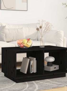 VidaXL Salontafel 80x50x40 cm massief grenenhout zwart
