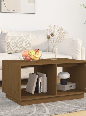 VidaXL Salontafel 80x50x40 cm massief grenenhout honingbruin
