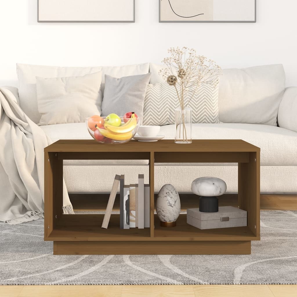 VidaXL Salontafel 80x50x40 cm massief grenenhout honingbruin