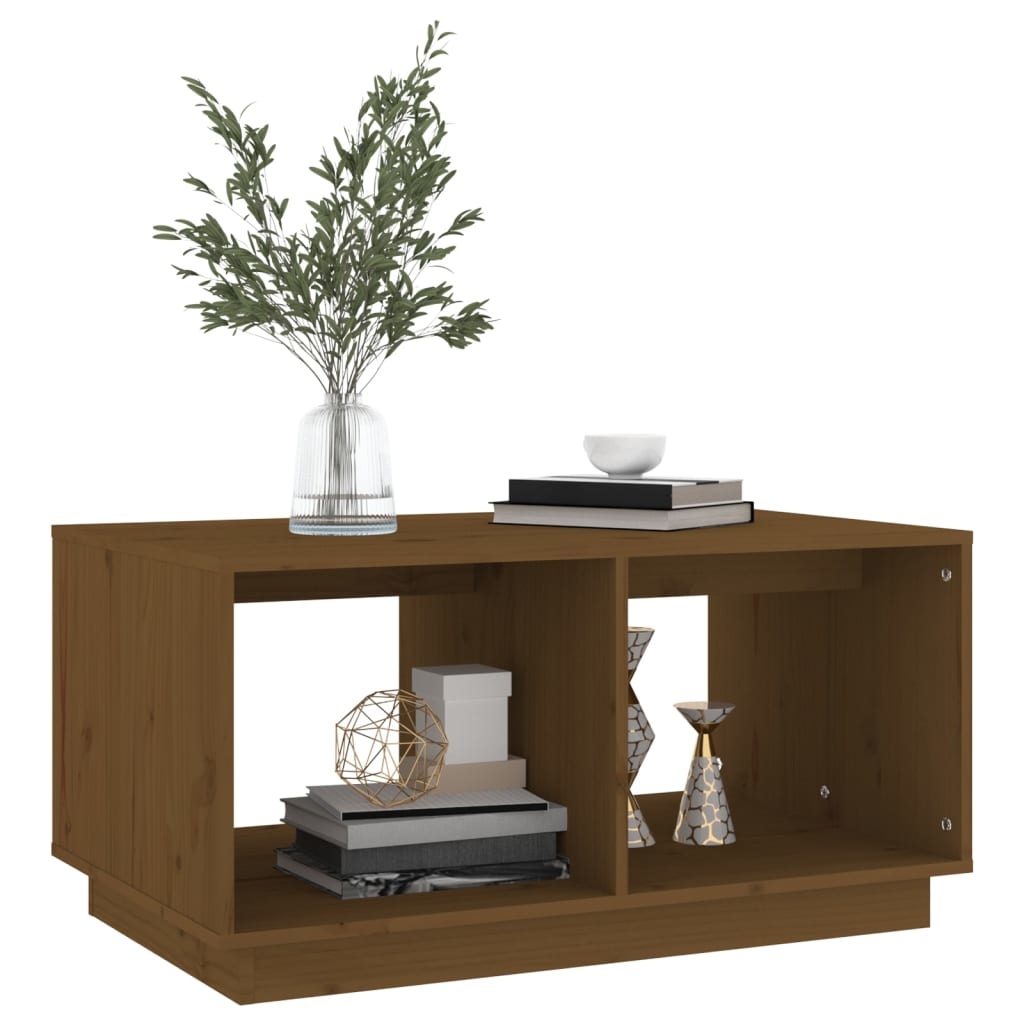 VidaXL Salontafel 80x50x40 cm massief grenenhout honingbruin