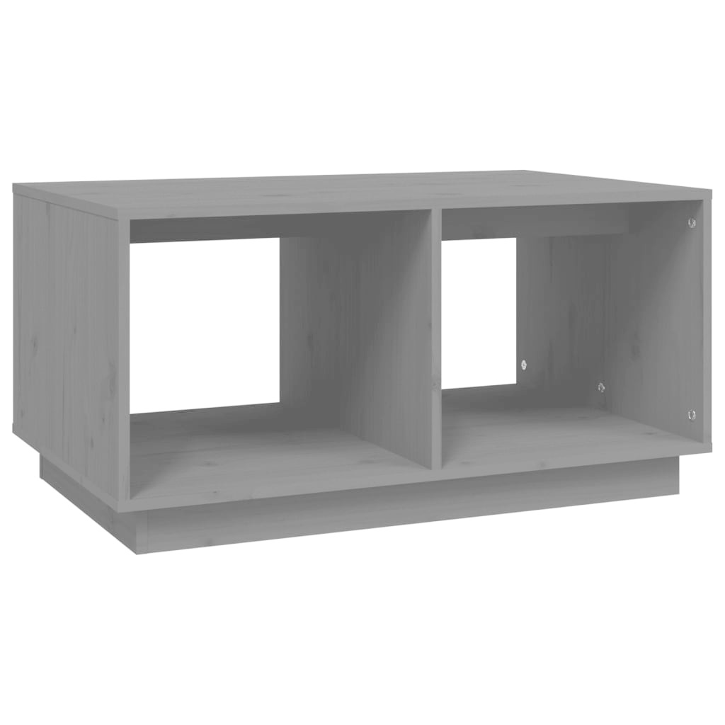 VidaXL Salontafel 80x50x40 cm massief grenenhout grijs