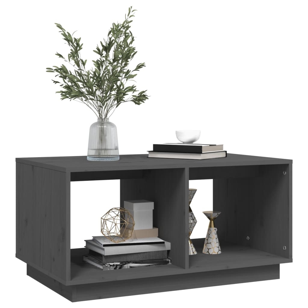 VidaXL Salontafel 80x50x40 cm massief grenenhout grijs