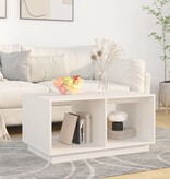VidaXL Salontafel 80x50x40 cm massief grenenhout wit