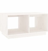 VidaXL Salontafel 80x50x40 cm massief grenenhout wit
