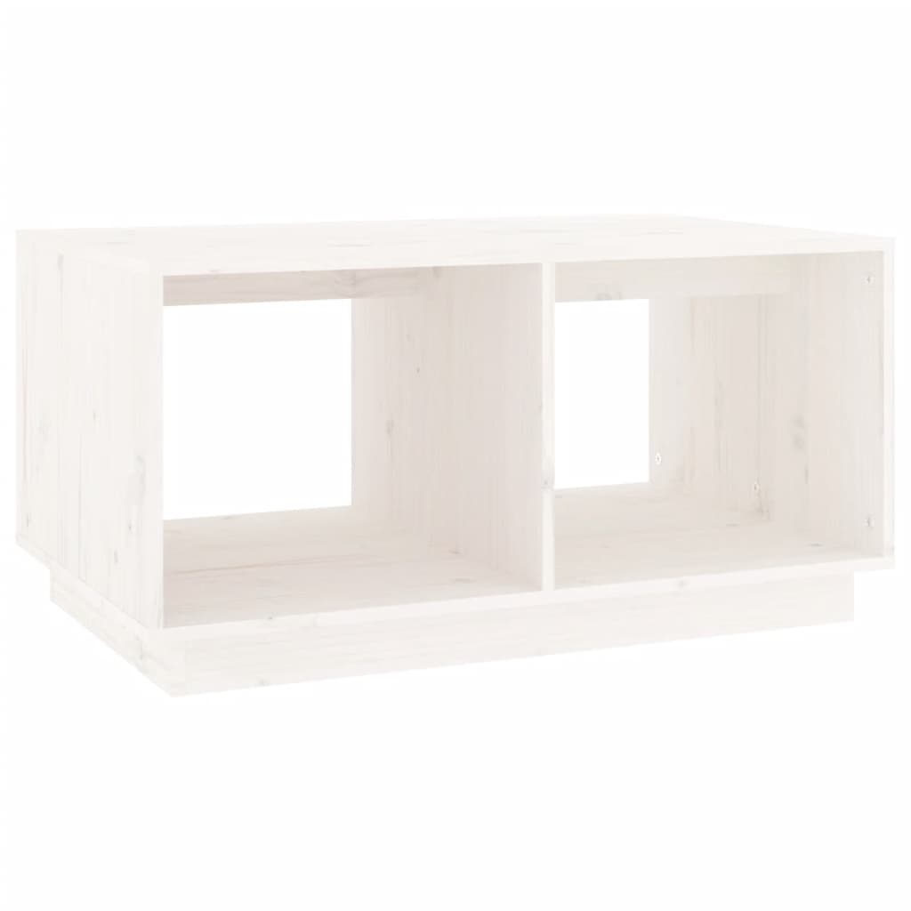 VidaXL Salontafel 80x50x40 cm massief grenenhout wit