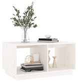 VidaXL Salontafel 80x50x40 cm massief grenenhout wit
