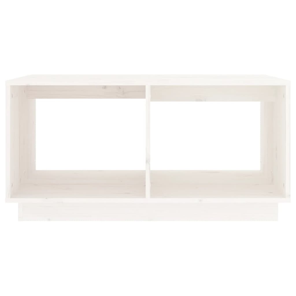 VidaXL Salontafel 80x50x40 cm massief grenenhout wit