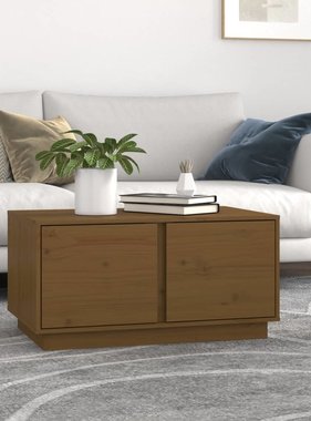 VidaXL Salontafel 80x50x40 cm massief grenenhout honingbruin
