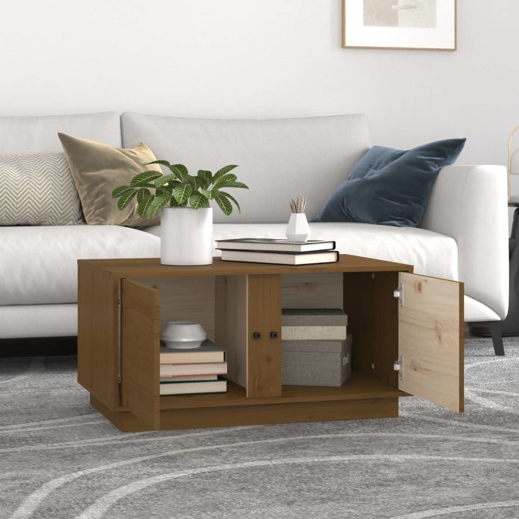 VidaXL Salontafel 80x50x40 cm massief grenenhout honingbruin