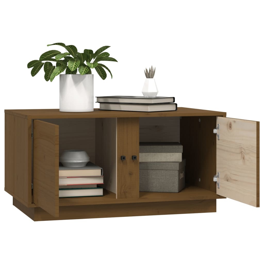 VidaXL Salontafel 80x50x40 cm massief grenenhout honingbruin