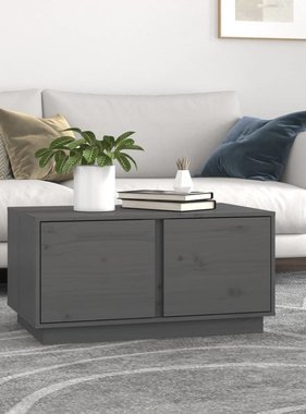VidaXL Salontafel 80x50x40 cm massief grenenhout grijs