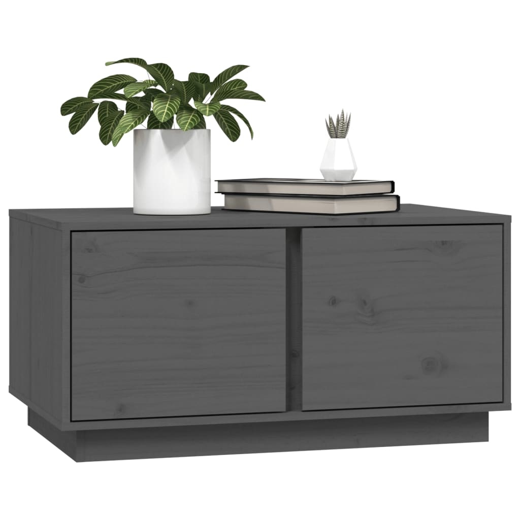 VidaXL Salontafel 80x50x40 cm massief grenenhout grijs