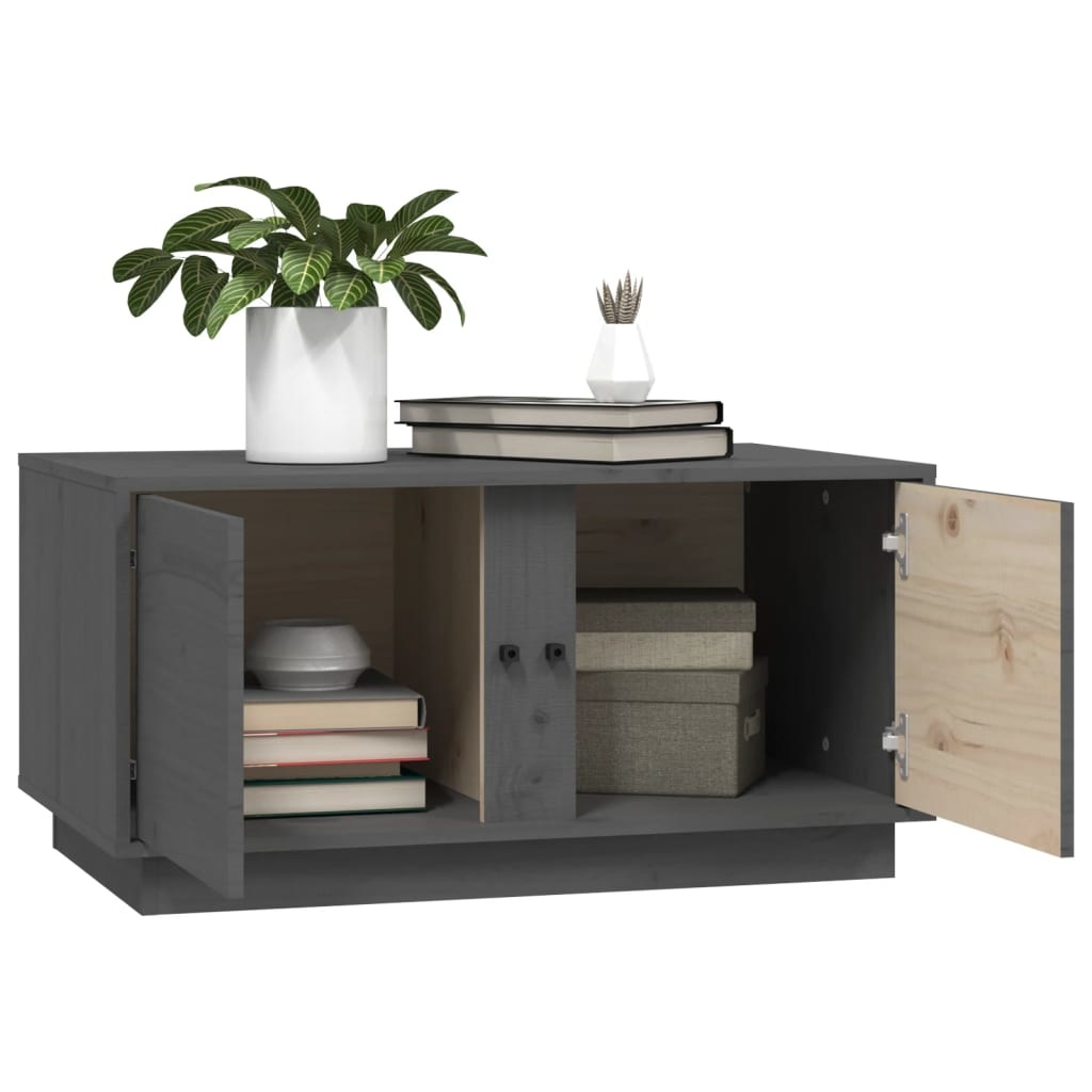 VidaXL Salontafel 80x50x40 cm massief grenenhout grijs