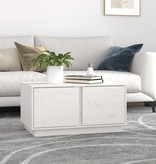 VidaXL Salontafel 80x50x40 cm massief grenenhout wit