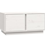 VidaXL Salontafel 80x50x40 cm massief grenenhout wit