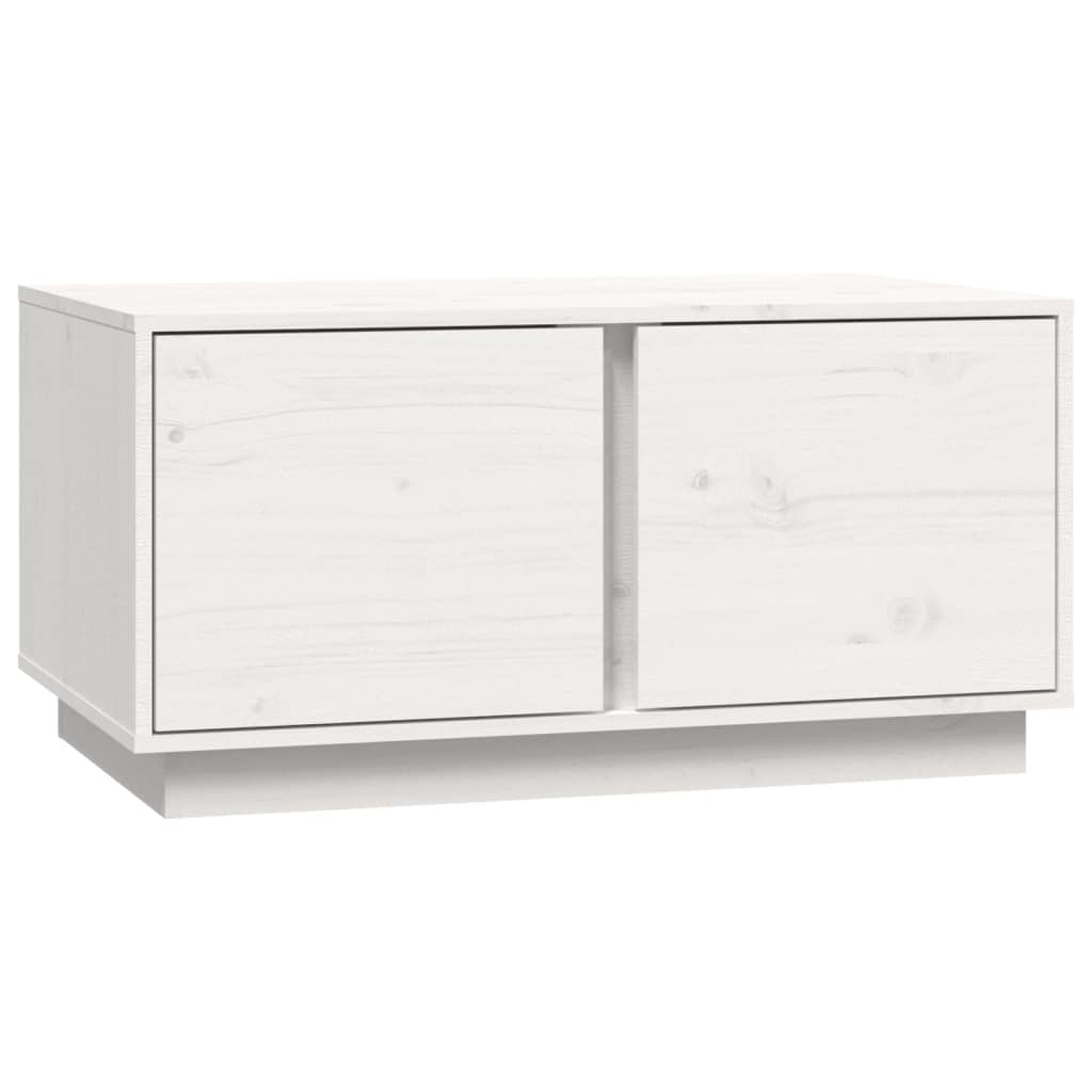 VidaXL Salontafel 80x50x40 cm massief grenenhout wit