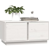 VidaXL Salontafel 80x50x40 cm massief grenenhout wit
