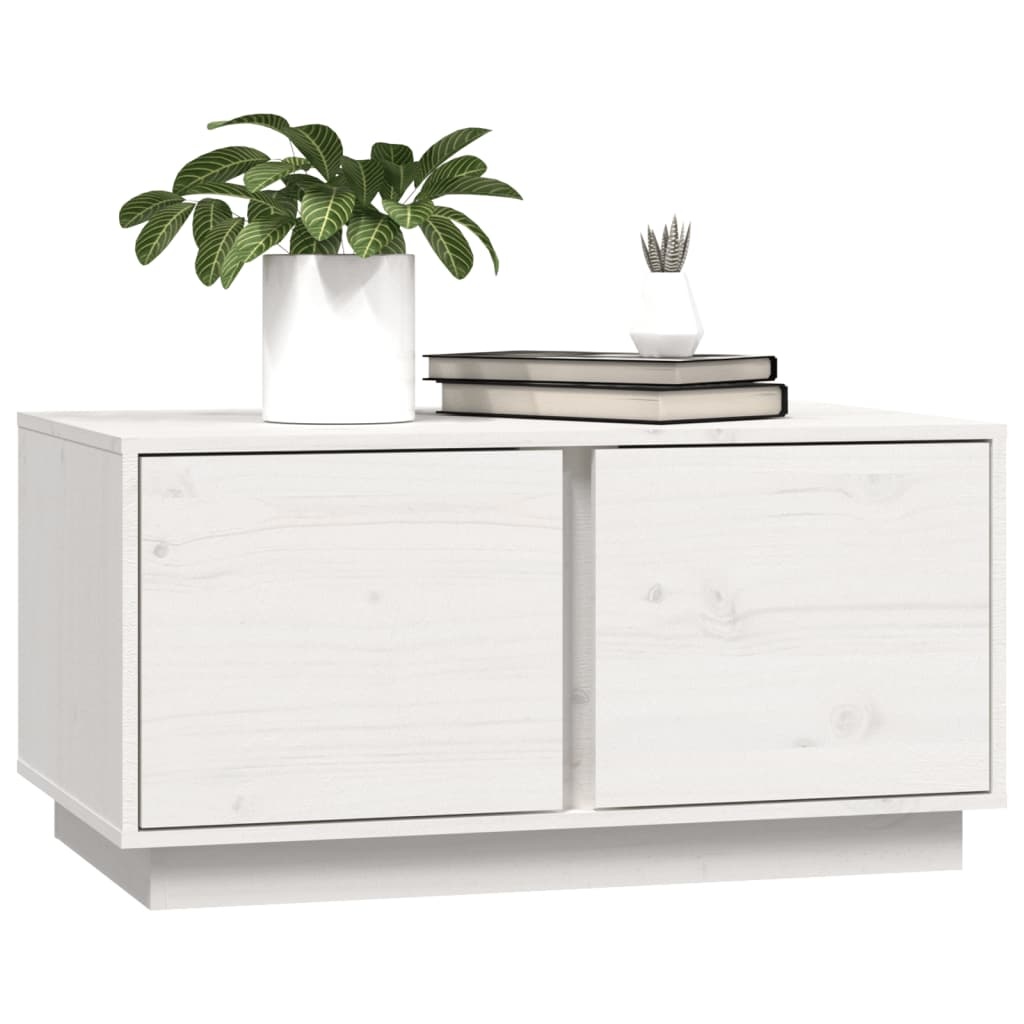 VidaXL Salontafel 80x50x40 cm massief grenenhout wit