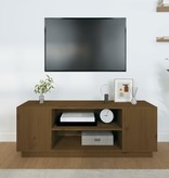 VidaXL Tv-meubel 110x35x40,5 cm massief grenenhout honingbruin