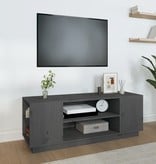 VidaXL Tv-meubel 110x35x40,5 cm massief grenenhout grijs