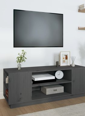 VidaXL Tv-meubel 110x35x40,5 cm massief grenenhout grijs