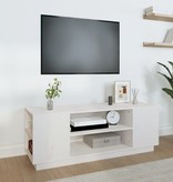 vidaXL Tv-meubel 110x35x40,5 cm massief grenenhout wit