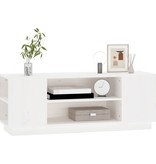 VidaXL Tv-meubel 110x35x40,5 cm massief grenenhout wit