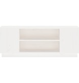 VidaXL Tv-meubel 110x35x40,5 cm massief grenenhout wit