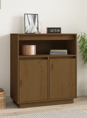 VidaXL Dressoir 70x34x80 cm massief grenenhout honingbruin