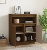 VidaXL Dressoir 70x34x80 cm massief grenenhout honingbruin