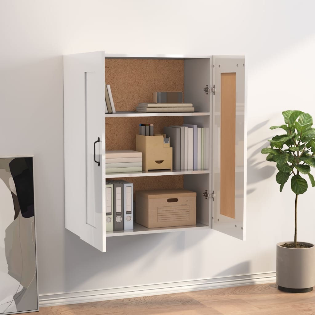 VidaXL Hangkast 69,5x32,5x90 cm hoogglans wit